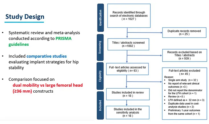 Dual Mobility vs Large Femoral Head in Primary and Revision Total Hip Arthroplasty