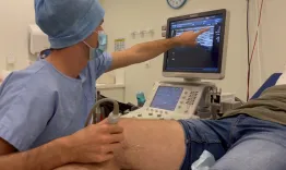 Ultrasound-guided meniscal injection of corticosteroid